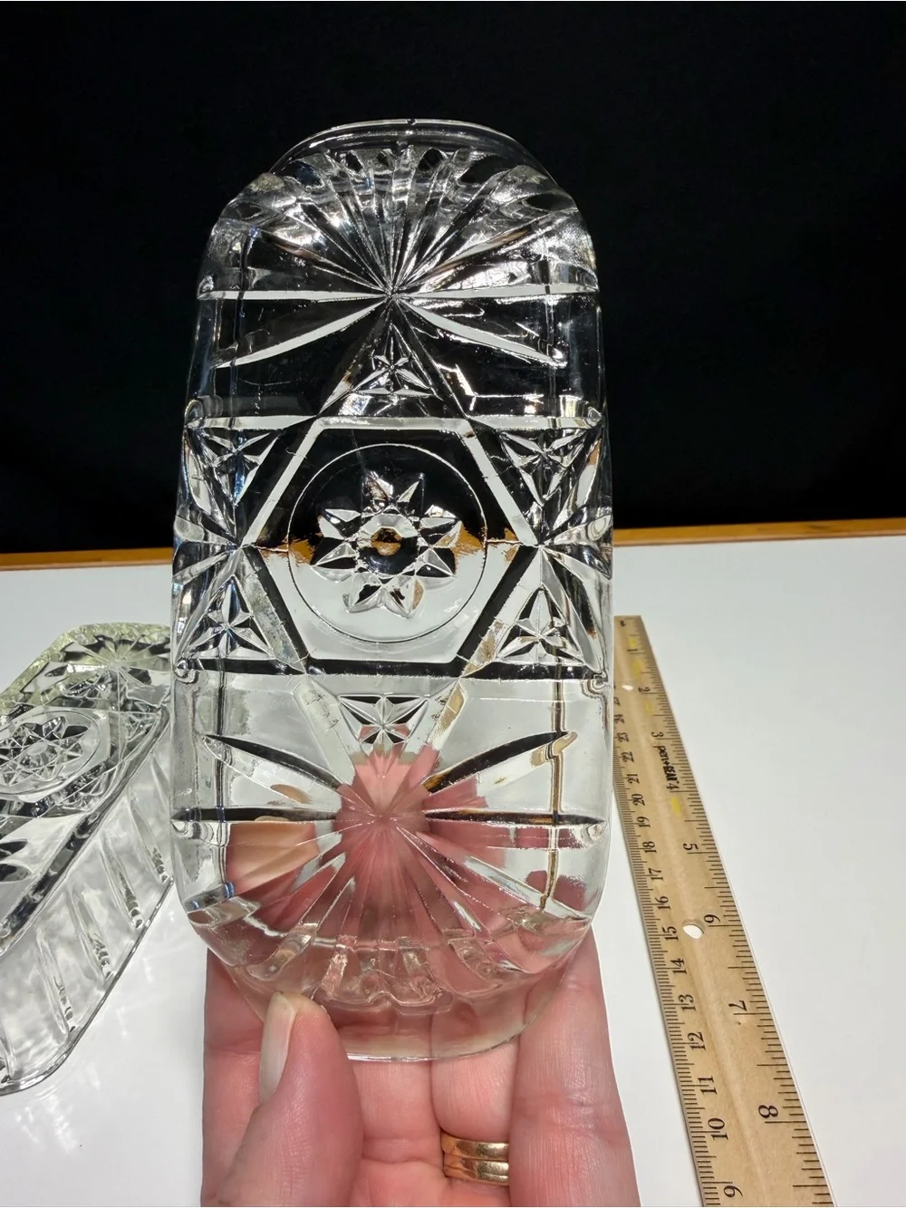 Vintage Clear Glass Butter Dish
